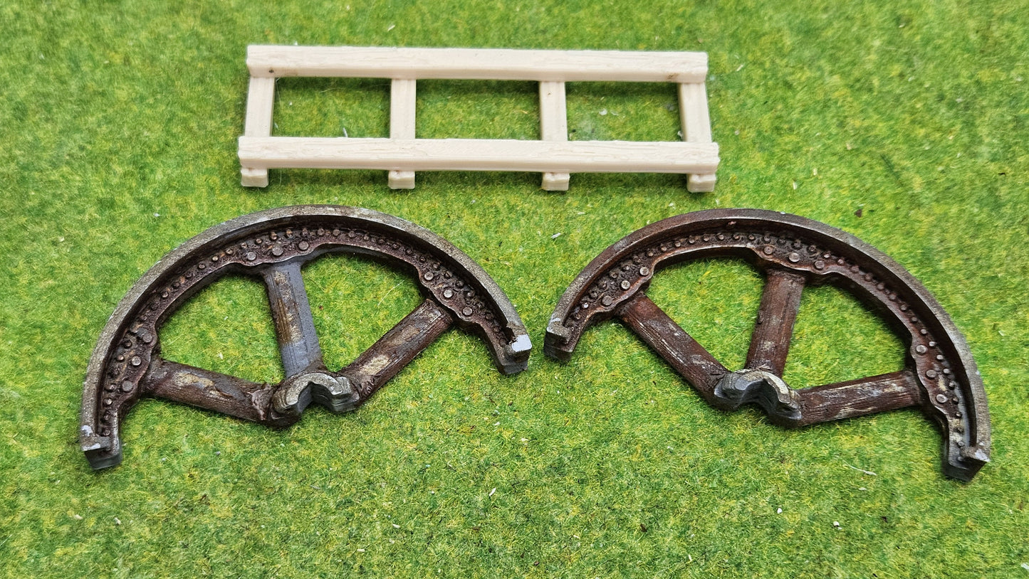 Großes Industrie Schwungrad - Ladegut für Flachwagen, Tiefladewagen