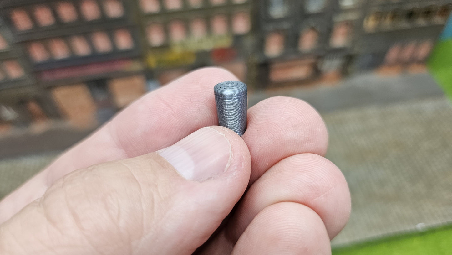 5-10 Stück Mülltonnen Mülleimer Blechtonnen silber