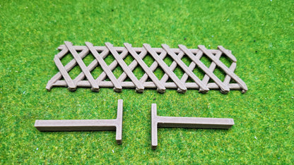 Jägerzaun Holzzaun Zaun - 2 Zaunfelder + Füße für Spur G