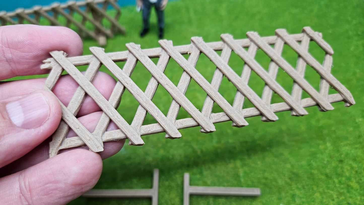 Jägerzaun Holzzaun Zaun - 2 Zaunfelder + Füße für Spur G