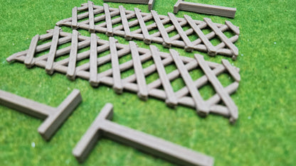 Jägerzaun Holzzaun Zaun - 2 Zaunfelder + Füße für Spur G