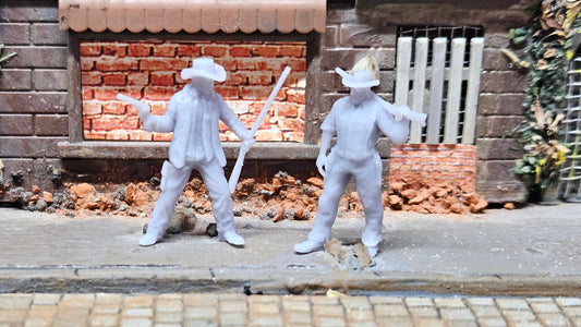 2er Set Cowboys aus Resin - unbemalt