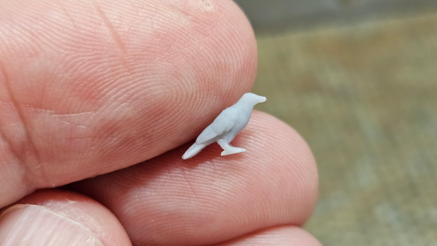 3x Kolkrabe Rabe aus Resin 1:87 (H0) - bemalt oder unbemalt