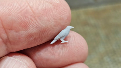 3x Kolkrabe Rabe aus Resin 1:87 (H0) - bemalt oder unbemalt