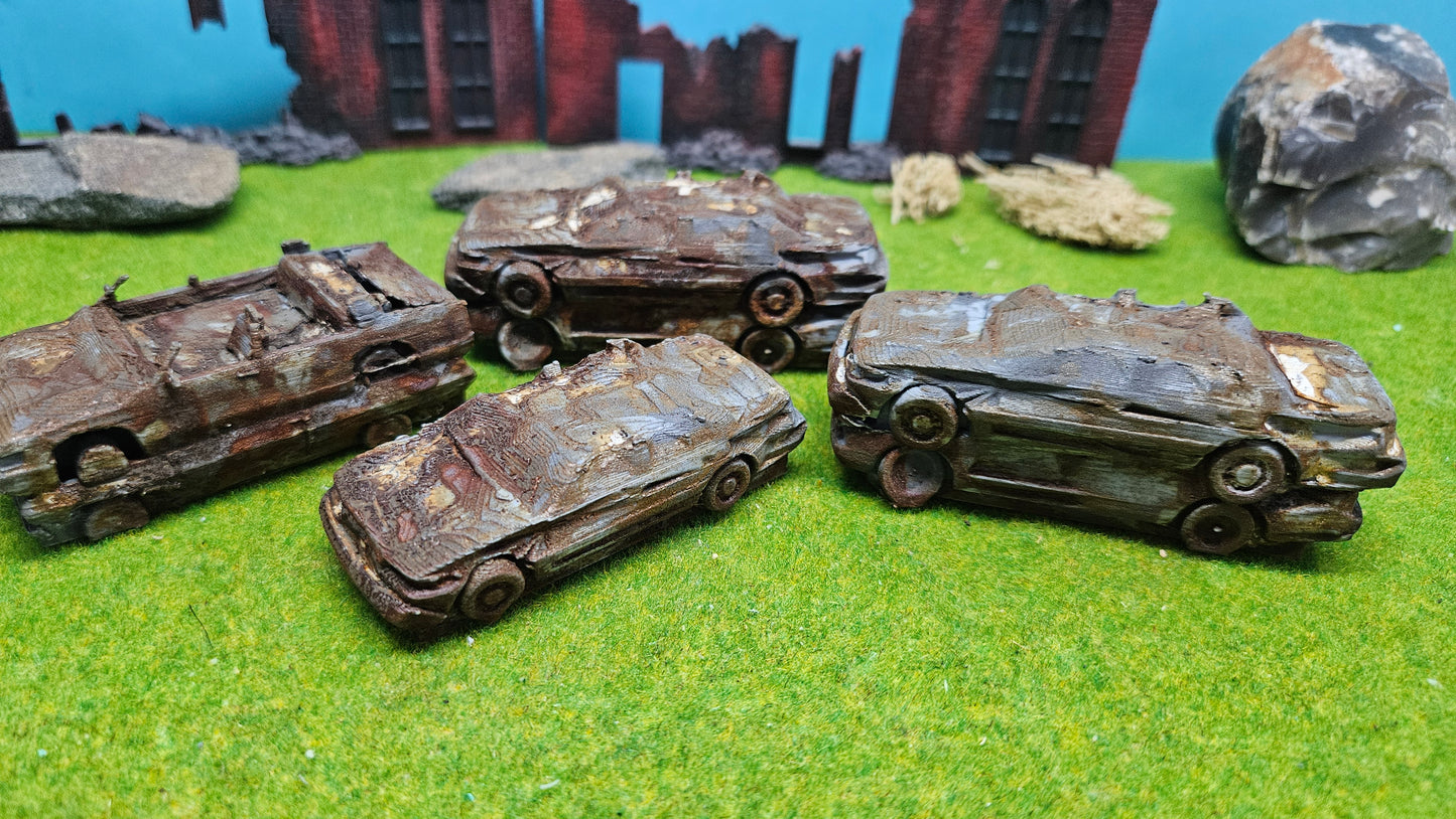 7 Rostige Autos für Schrottplatz usw. Maßstab 1:64