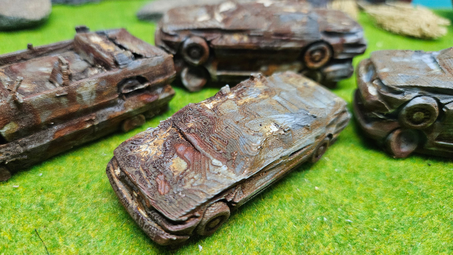 7 Rostige Autos für Schrottplatz usw. Maßstab 1:64