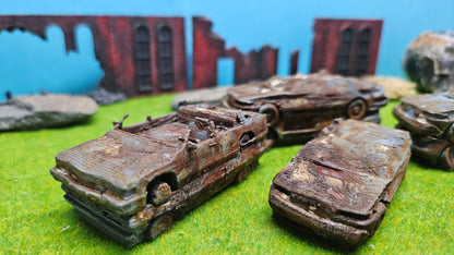 7 Rostige Autos für Schrottplatz usw. Maßstab 1:64
