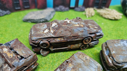 7 Rostige Autos für Schrottplatz usw. Maßstab 1:64