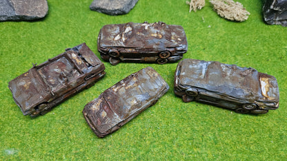 7 Rostige Autos für Schrottplatz usw. Maßstab 1:64