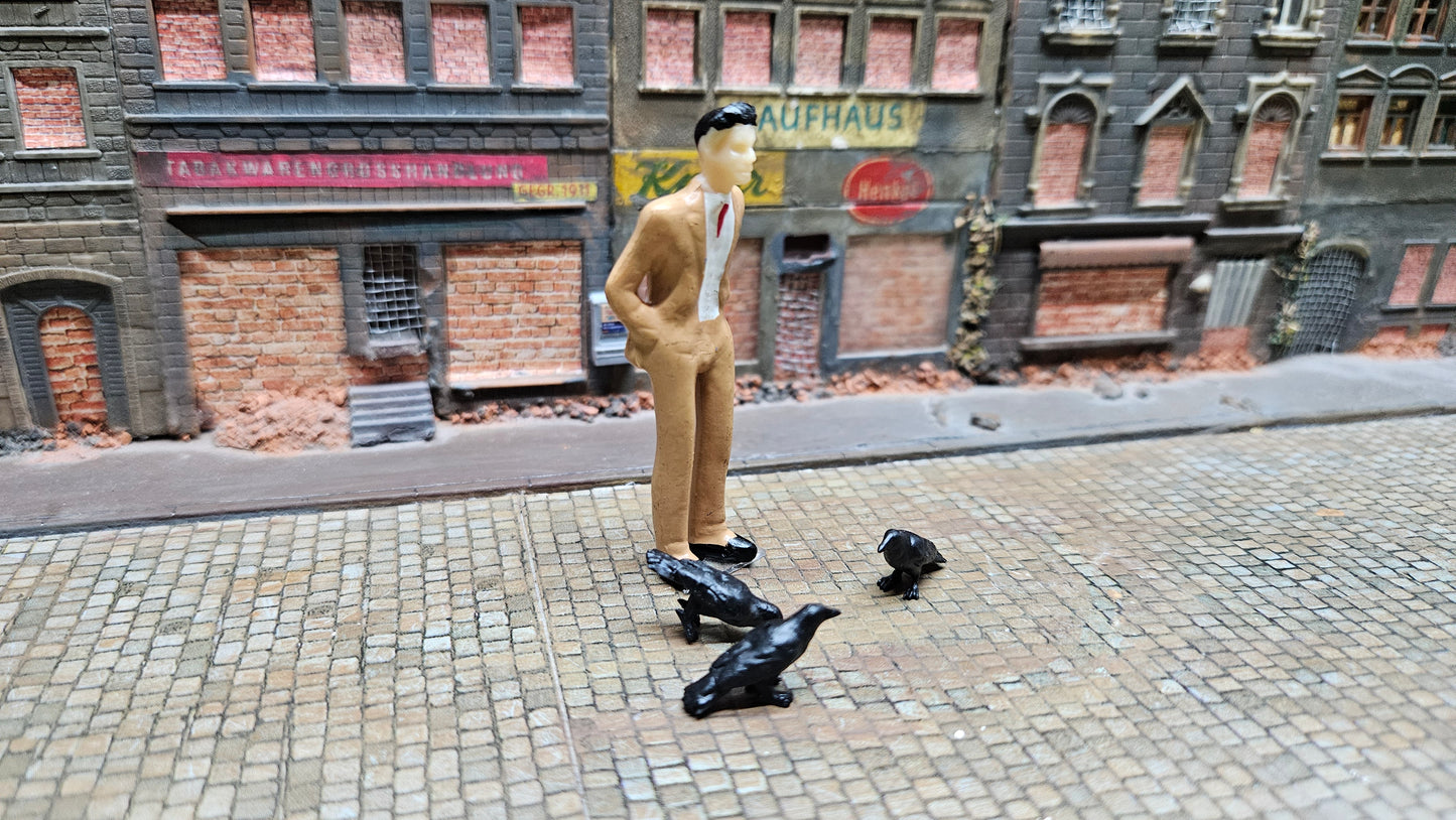 3x Kolkrabe Rabe aus Resin - bemalt oder unbemalt - verschiedene Maßstäbe