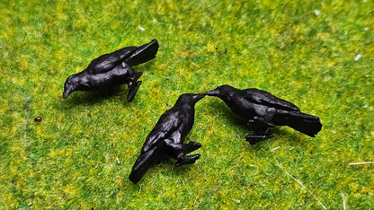 3x Kolkrabe Rabe aus Resin - bemalt oder unbemalt - verschiedene Maßstäbe