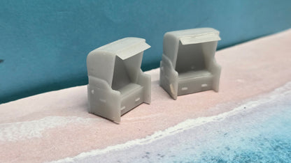 2x Strandkorb Strandkörbe "Resin Version" - unbemalt