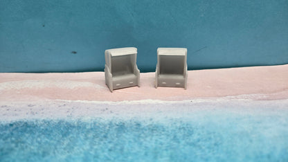2x Strandkorb Strandkörbe "Resin Version" - unbemalt