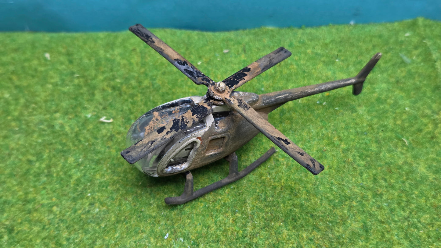 H0 Hubschrauber Heli Wrack Rostlook H0 TT Modellbau Diorama