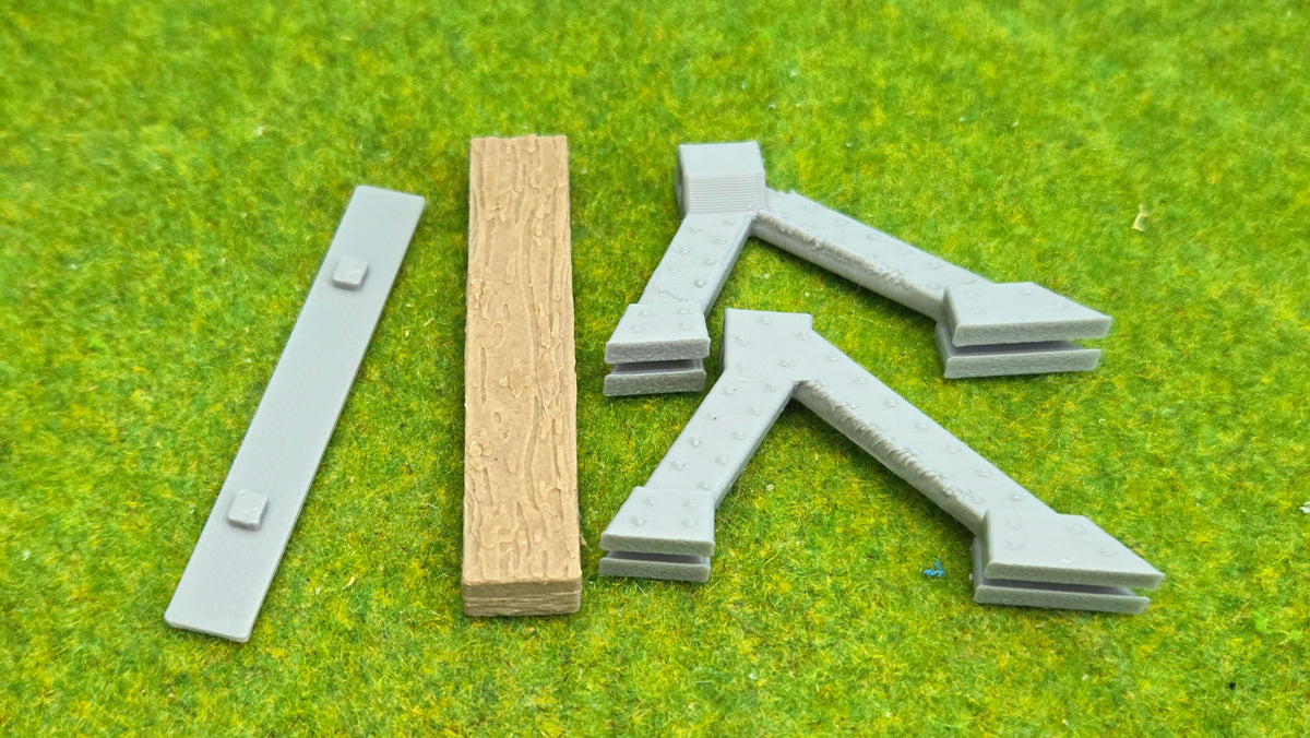 Prellbock Gleisabschluss H0 und Spur 0 (1:45) Schienen mit Holzpuffer optional rostlook