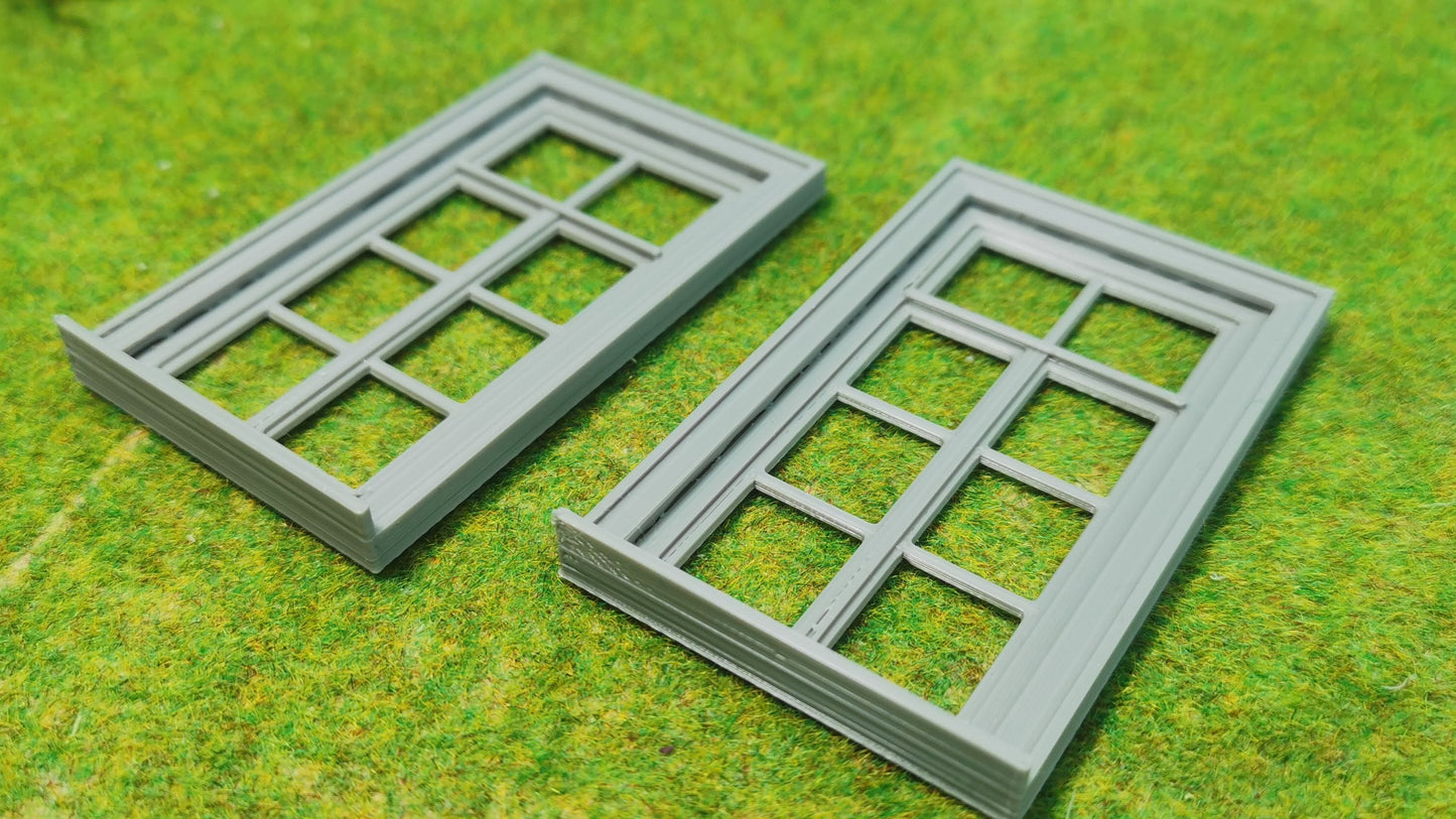 2x Fenster Set "Altbau" für Häuser, Fabriken usw. - optional rostig