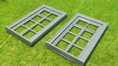 2x Fenster Set "Altbau" für Häuser, Fabriken usw. - optional rostig