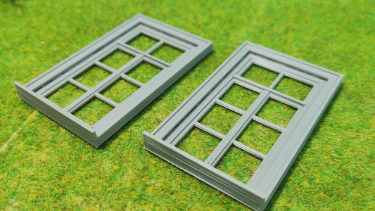 2x Fenster Set "Altbau" für Häuser, Fabriken usw. - optional rostig