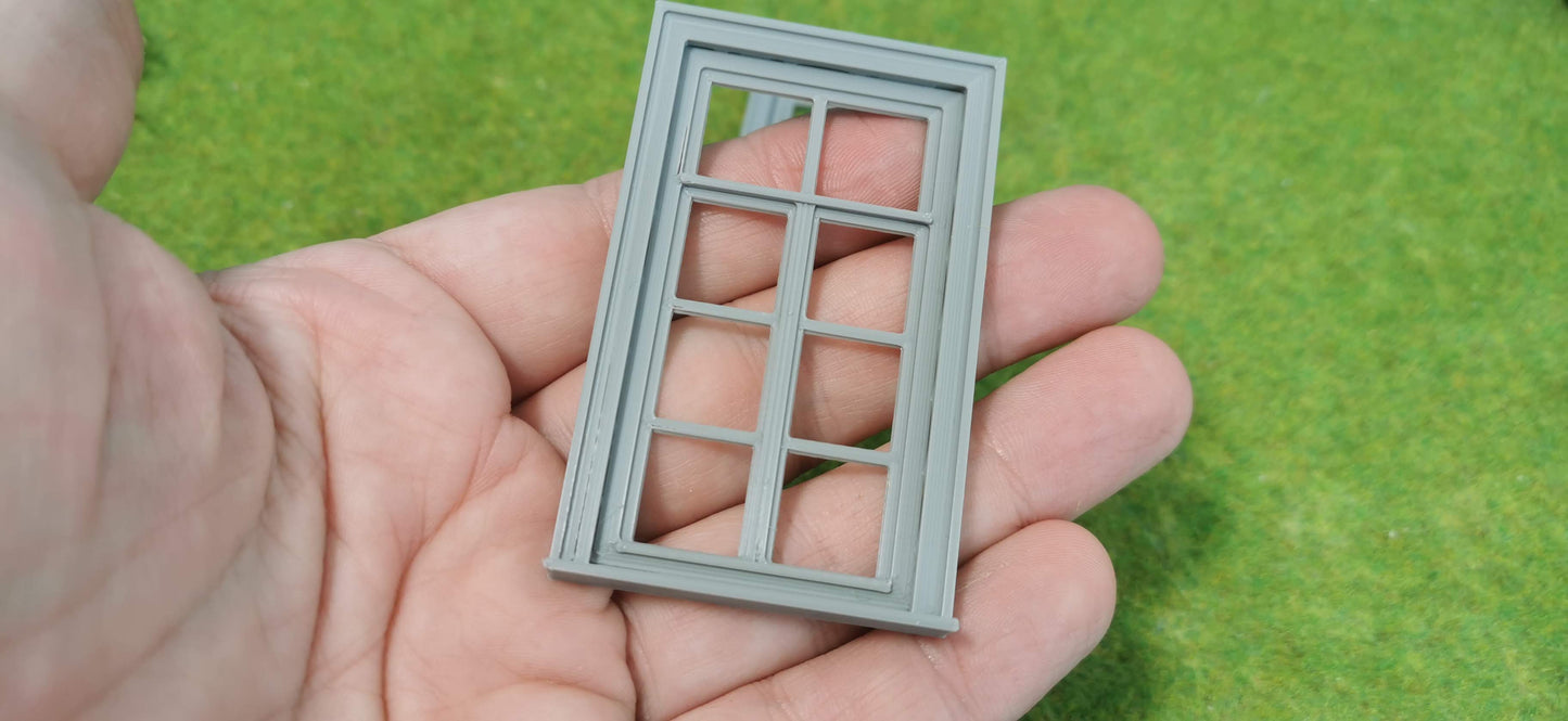 2x Fenster Set "Altbau" für Häuser, Fabriken usw. - optional rostig