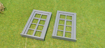2x Fenster Set "Altbau" für Häuser, Fabriken usw. - optional rostig