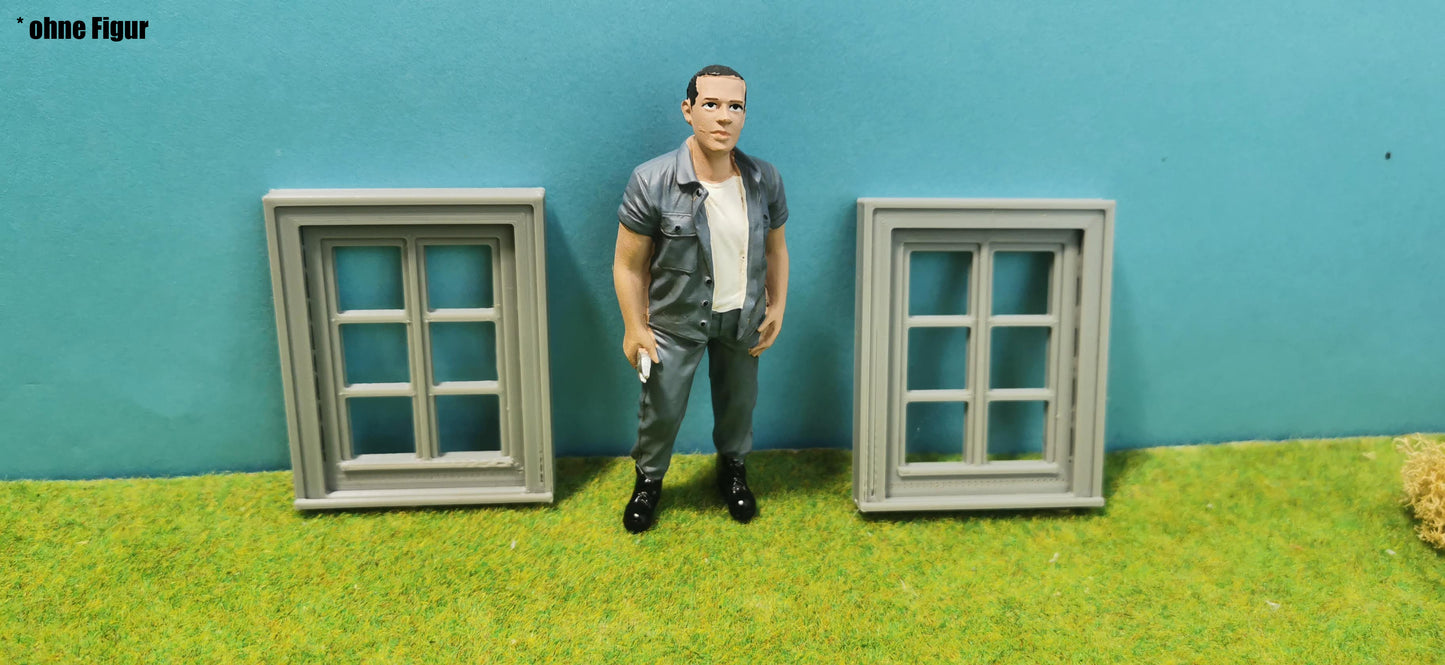 2x Fenster Set für Häuser, Fabriken usw. - optional rostig