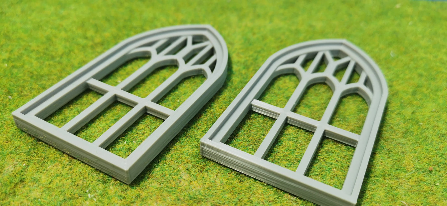 2x Altbau Fenster "Gothic" Fenster für Kirche, Burg - optional rostig