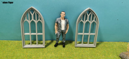 2x Altbau Fenster "Gothic" Fenster für Kirche, Burg - optional rostig