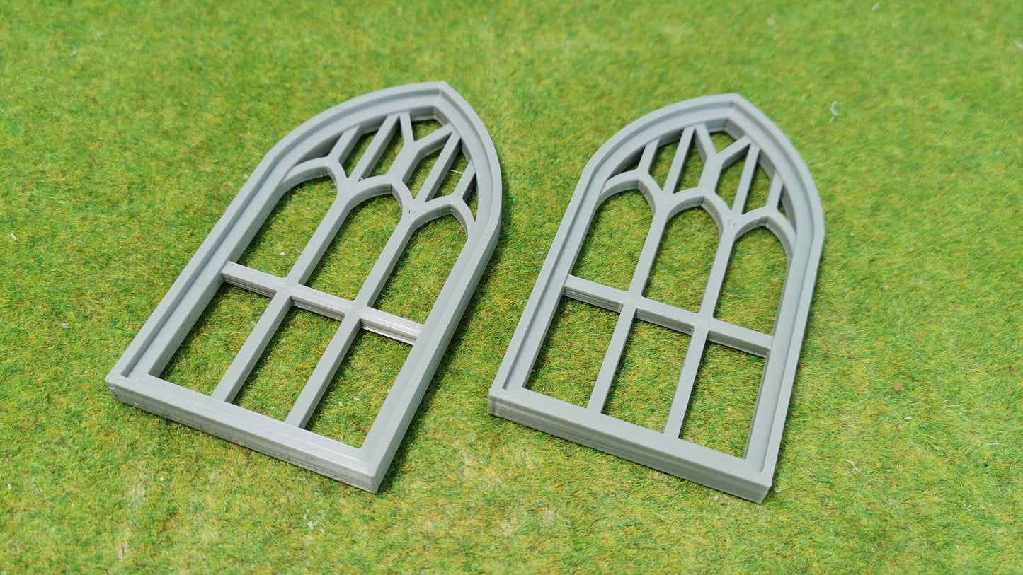 2x Altbau Fenster "Gothic" Fenster für Kirche, Burg - optional rostig