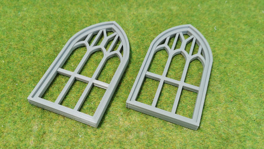 2x Altbau Fenster "Gothic" Fenster für Kirche, Burg - optional rostig