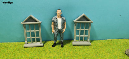 2x Altbau Fenster "Herrenhaus" Fenster für Kirche, Burg - optional rostig