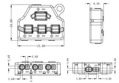3-fach Kabelverteiler Splitter für Modellbahn Beleuchtung uvm. 1-42V