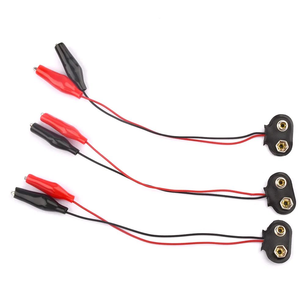 3x Krokodilklemme Batterie-Clip für 9V Block Batterie