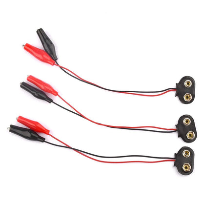 3x Krokodilklemme Batterie-Clip für 9V Block Batterie