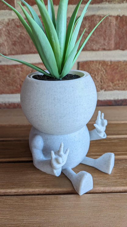 Harry Plant "I love You" lustiger Blumentopf zeigt ASL BSL Zeichensprache