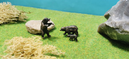 3x Bären Braunbär Grizzly Figuren Set Tiere 1:87 (H0) - bemalt