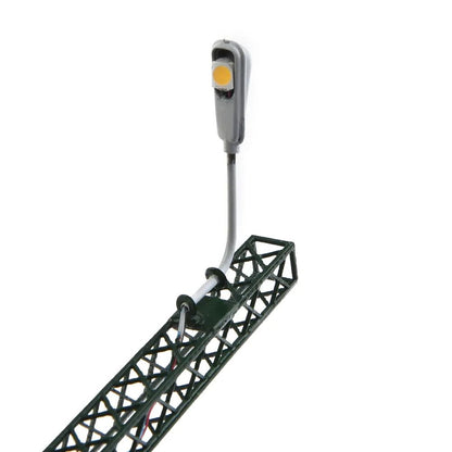 5x Flutlichtstrahler Bahnsteigleuchte H0 TT 10cm mit LED Leuchte am Mast