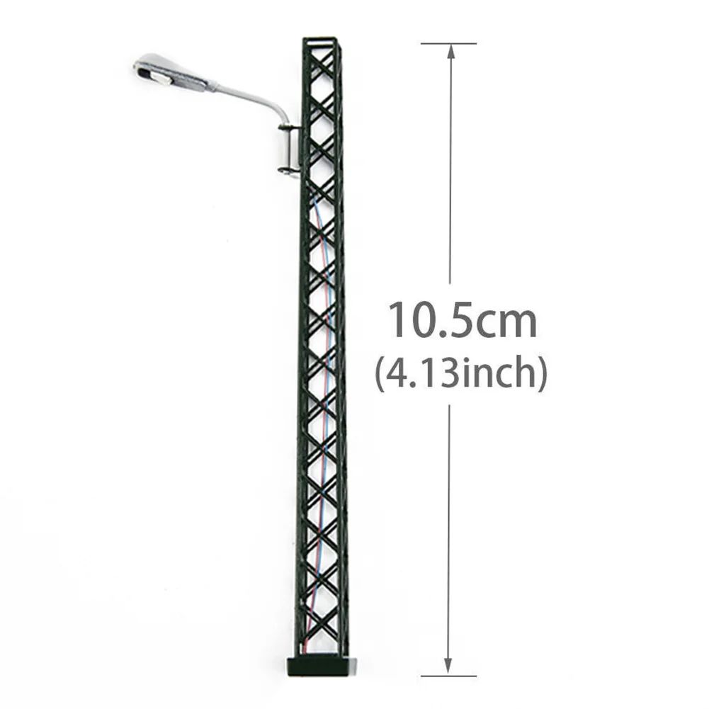 5x Flutlichtstrahler Bahnsteigleuchte H0 TT 10cm mit LED Leuchte am Mast
