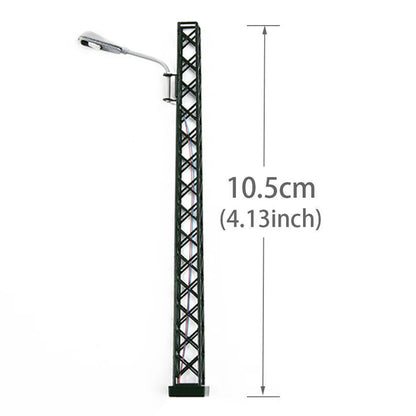 5x Flutlichtstrahler Bahnsteigleuchte H0 TT 10cm mit LED Leuchte am Mast
