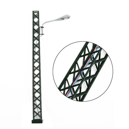 5x Flutlichtstrahler Bahnsteigleuchte H0 TT 10cm mit LED Leuchte am Mast