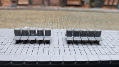 4 Stück Bahnsteigsitze für Bahnhof Bahnsteig Haltestellen Sitze Sitzbank