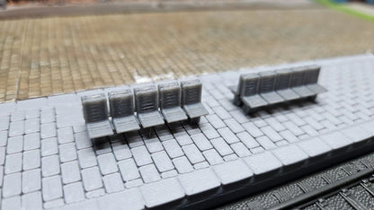 4 Stück Bahnsteigsitze für Bahnhof Bahnsteig Haltestellen Sitze Sitzbank