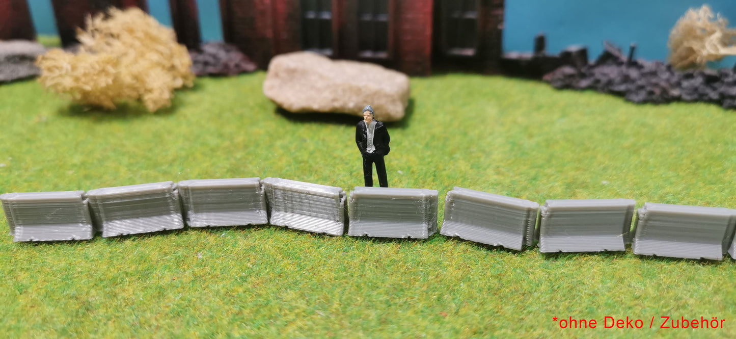 10 Stück Barrieren / Straßensperren im Beton Look