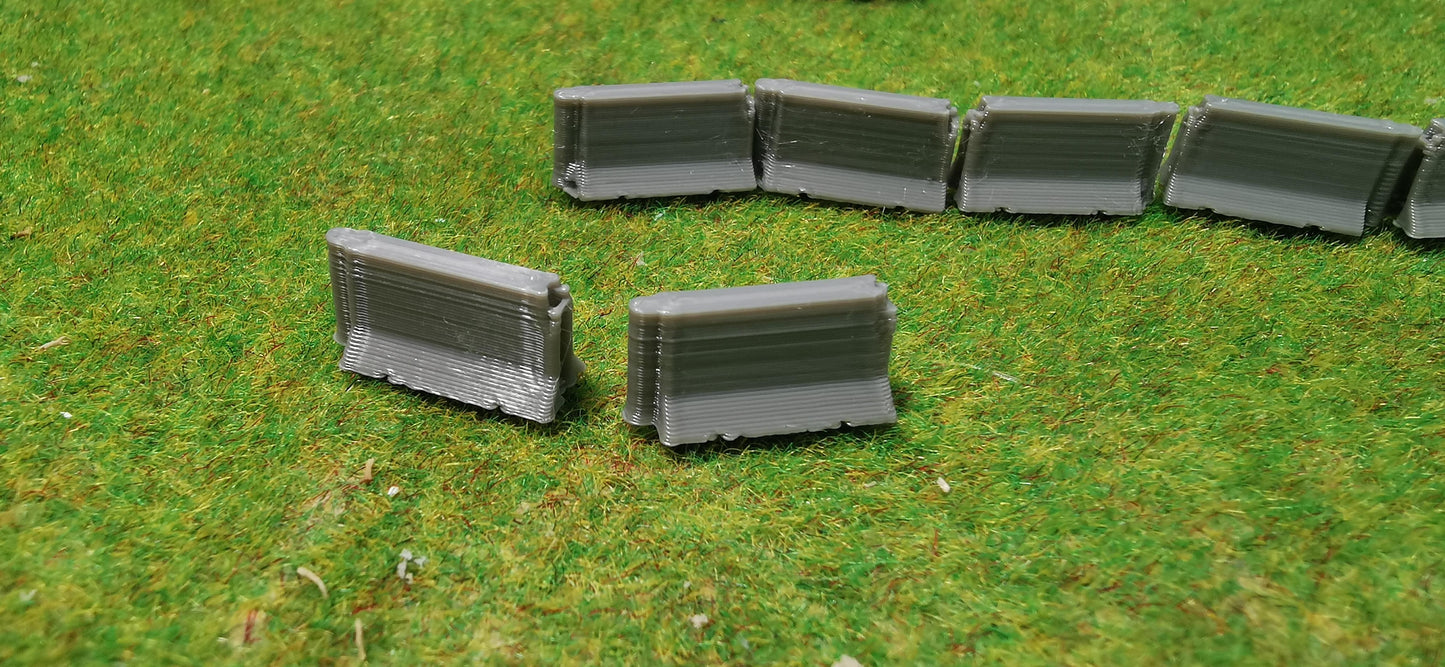 10 Stück Barrieren / Straßensperren im Beton Look