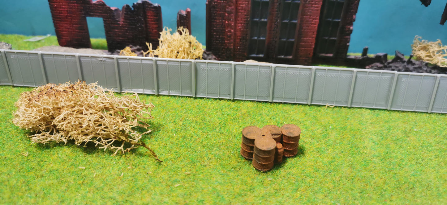 5 Stück Industrie Betonwand Beton Zaun in grau