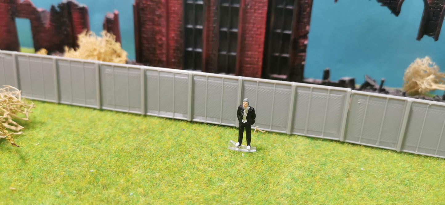 5 Stück Industrie Betonwand Beton Zaun in grau