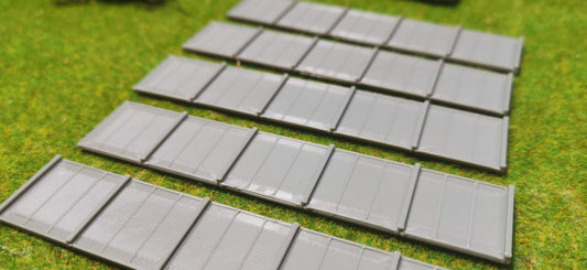 5 Stück Industrie Betonwand Beton Zaun in grau