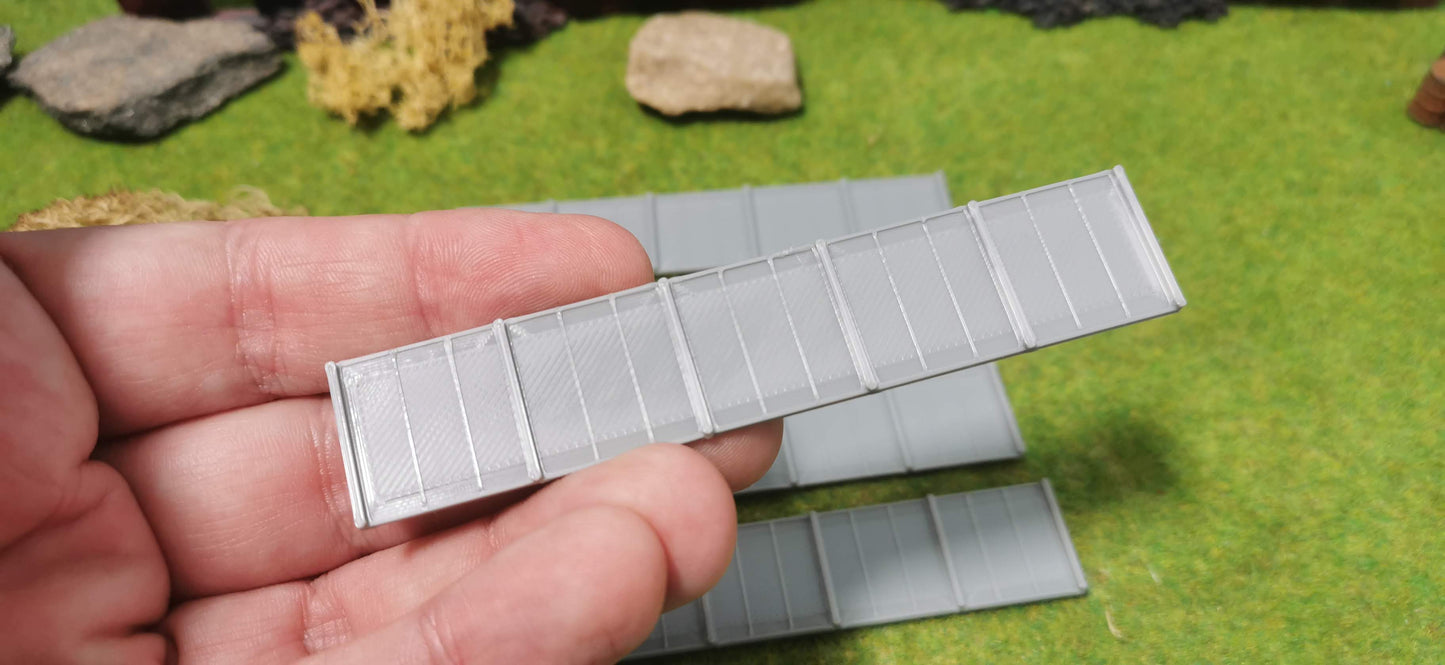 5 Stück Industrie Betonwand Beton Zaun in grau