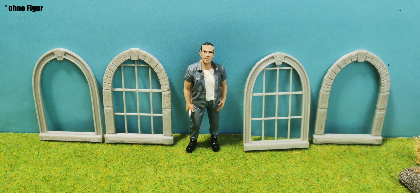 4x Altbau Fenster "Burg" für Kirche, Villa, Schloss, Fabrik