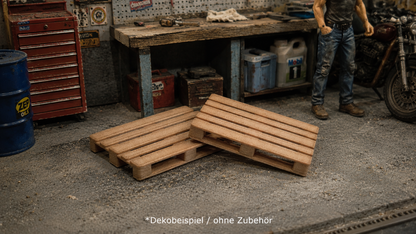2 Europaletten 1:18 aus Echtholzfilament als Ladegut Palette  Holzpaletten Transportpalette (Kopie)