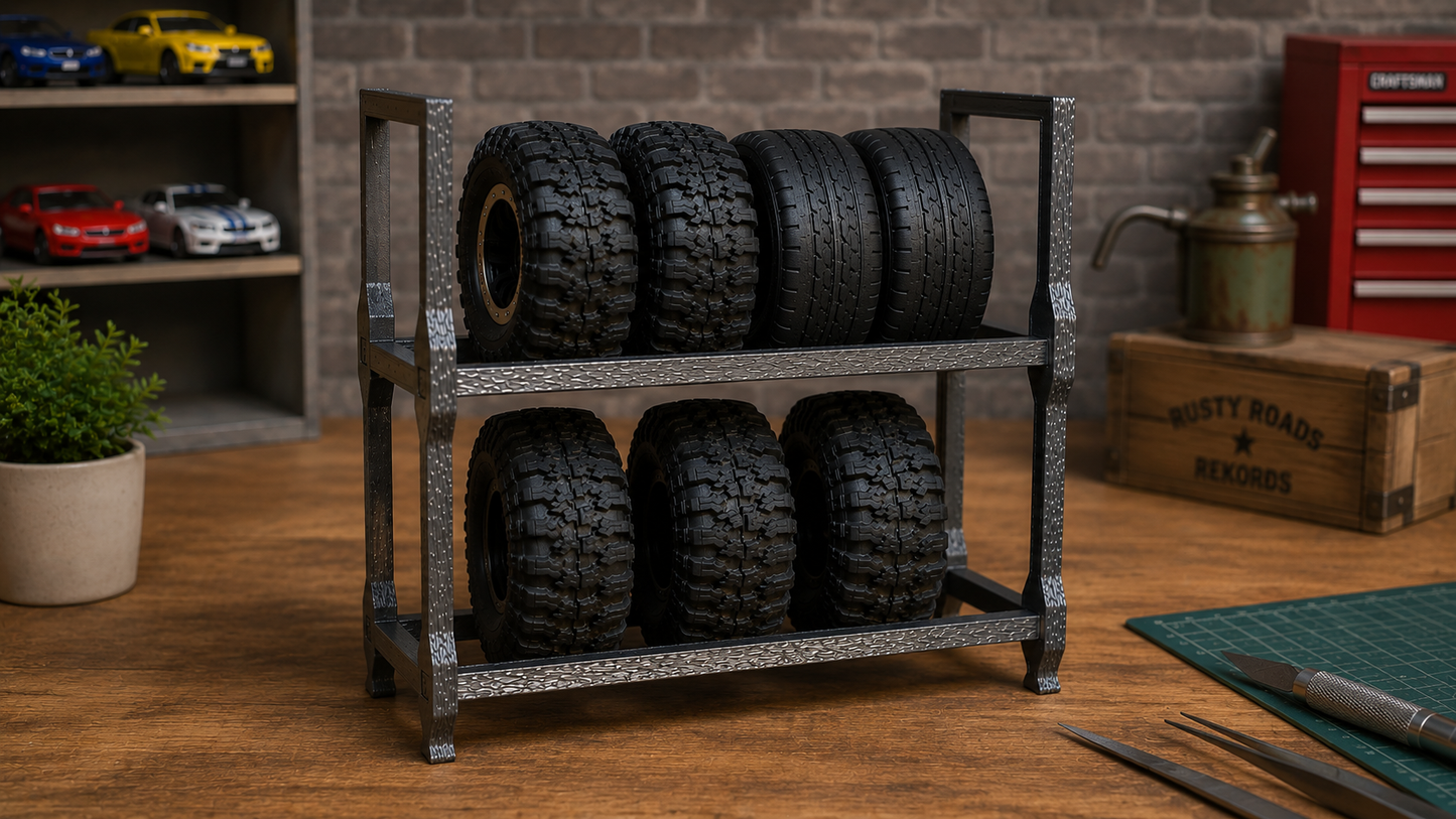 Reifenregal Werkstattregal Garage für Modellbau Diorama Reifen